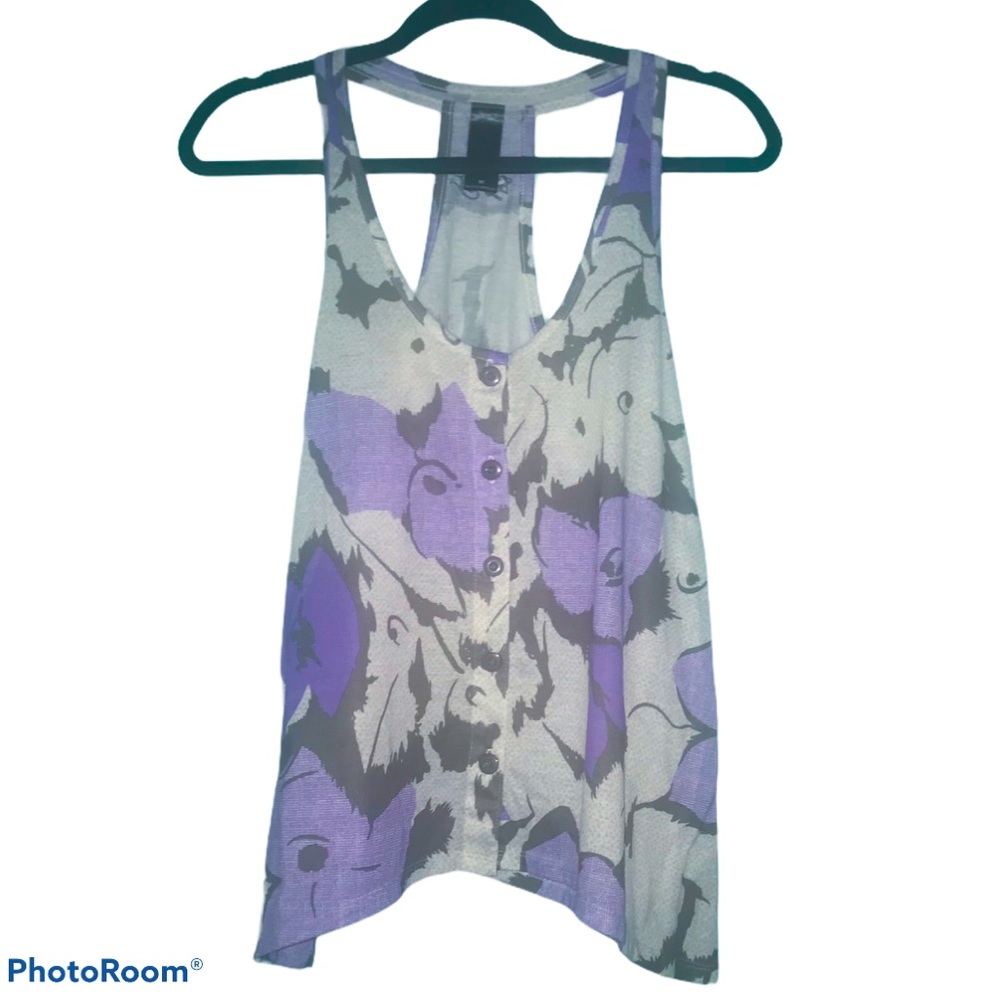 Lost Gray Purple Racerback Foley Tank Top